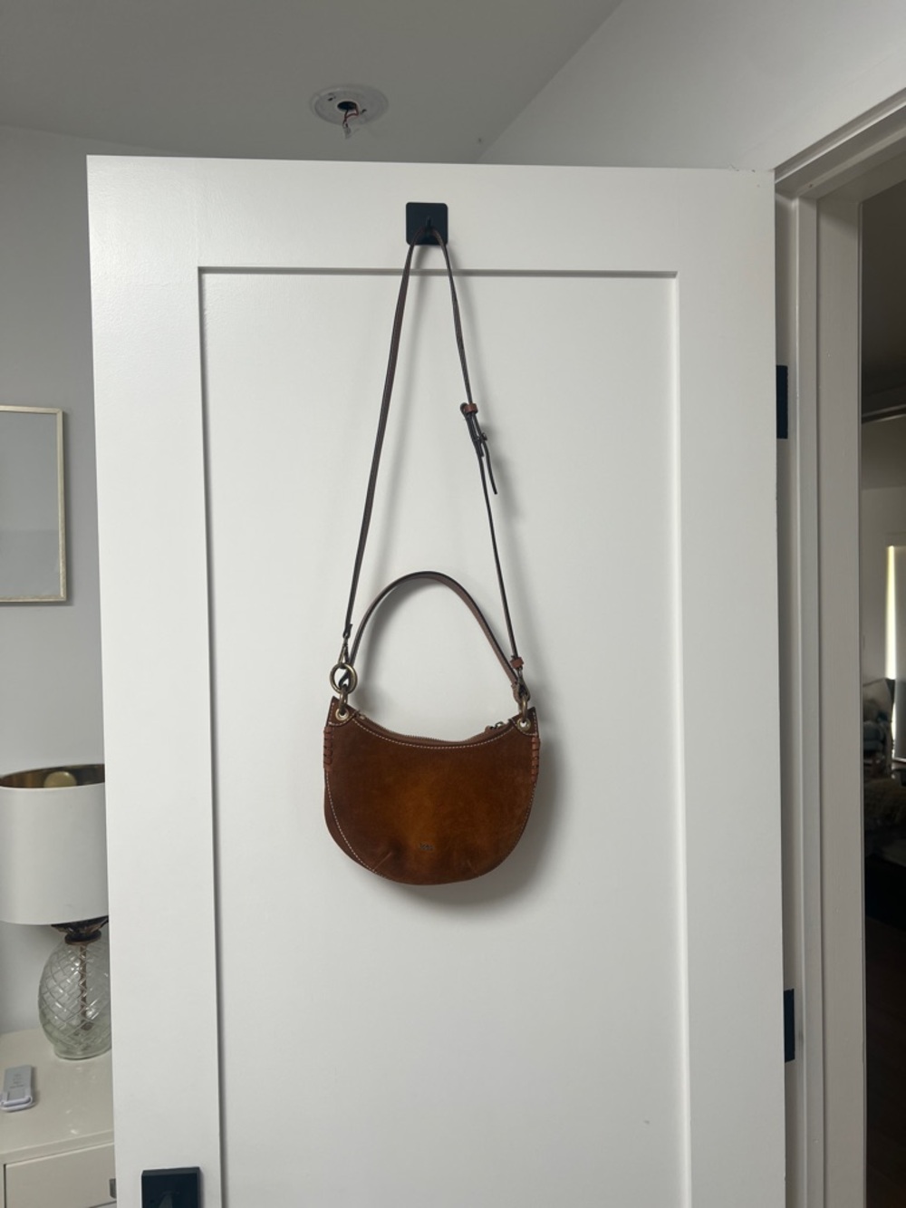 Ba&Sh brown suede Crescent Crossbody Bag